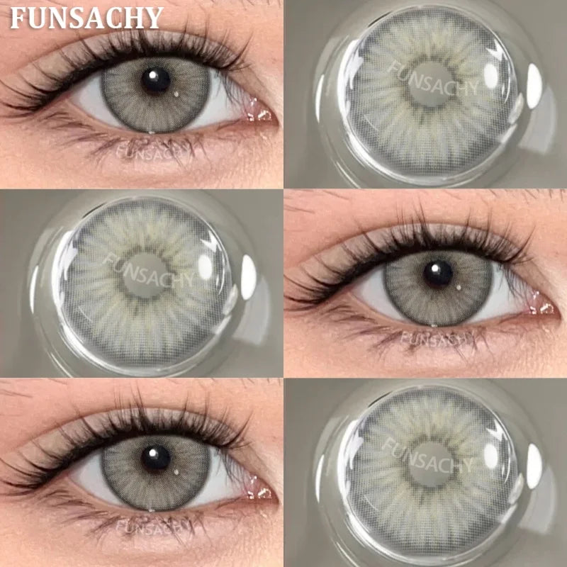 1 Pair New Color Contact Lenses for Eye Beautiful Pupil Fashion Blue Soft Lenses Gray Natural Contacts Yearly Cosmetics