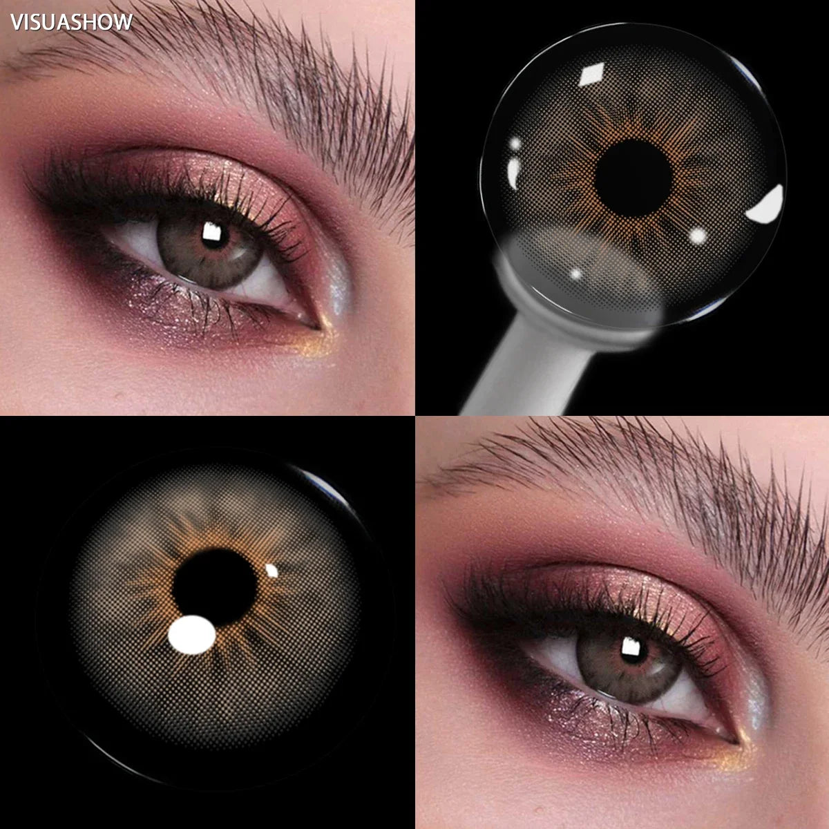 14.2mm Cleopatra Green Colored Contact Lenses Half Yearly Disposable Blue Brown Natural Soft Lens for Daily Eye Makeup
