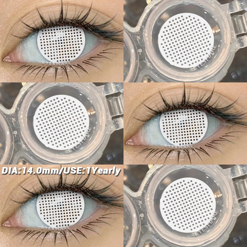 Crazy Halloween Cosplay Anime white Color Contact Lenses for Eyes red Beauty Pupils Role Playing Party Yearly use