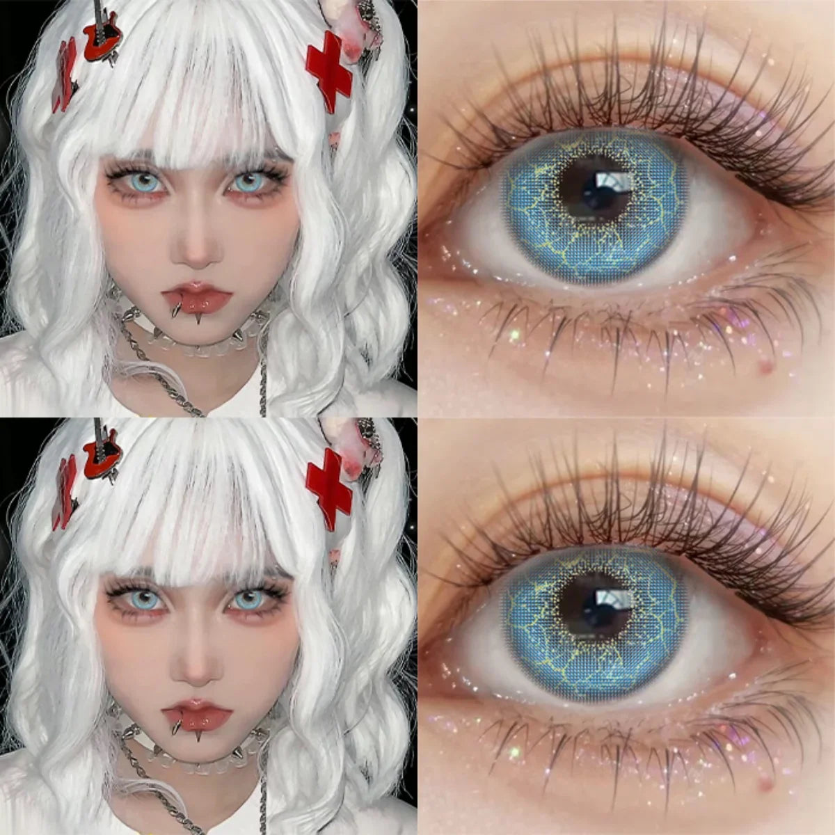 Anime Colored Contact Lenses Miku Cosplay Coloured Contact Lens Yearly Beauty Small Pupils Lens Pink Eye Lenses