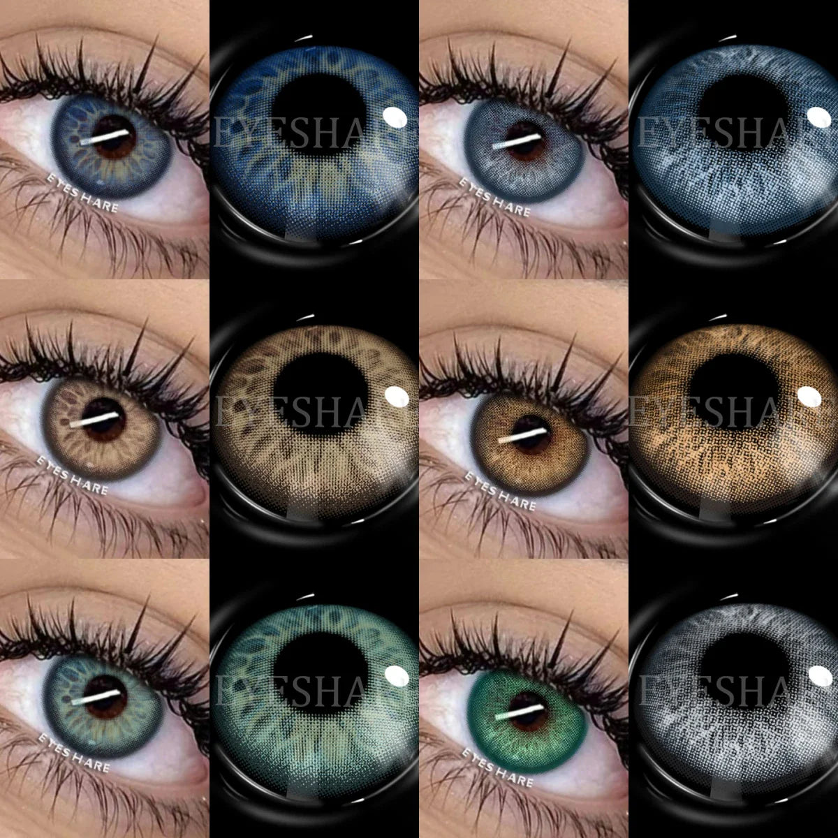 1 Pair NEW Colored Pupils Makeup Green Contact Lenses Beauty Women Colored Pupils Cosmetic Brown Natural Pupils