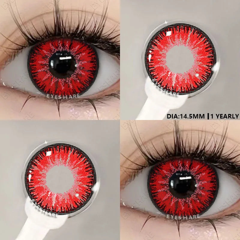2pcs Coloured Contact Lenses for Eyes Cosplay Contact Lense Blue Contacts Gray Pupils Green Eye Lens Anime Cosplay Lens