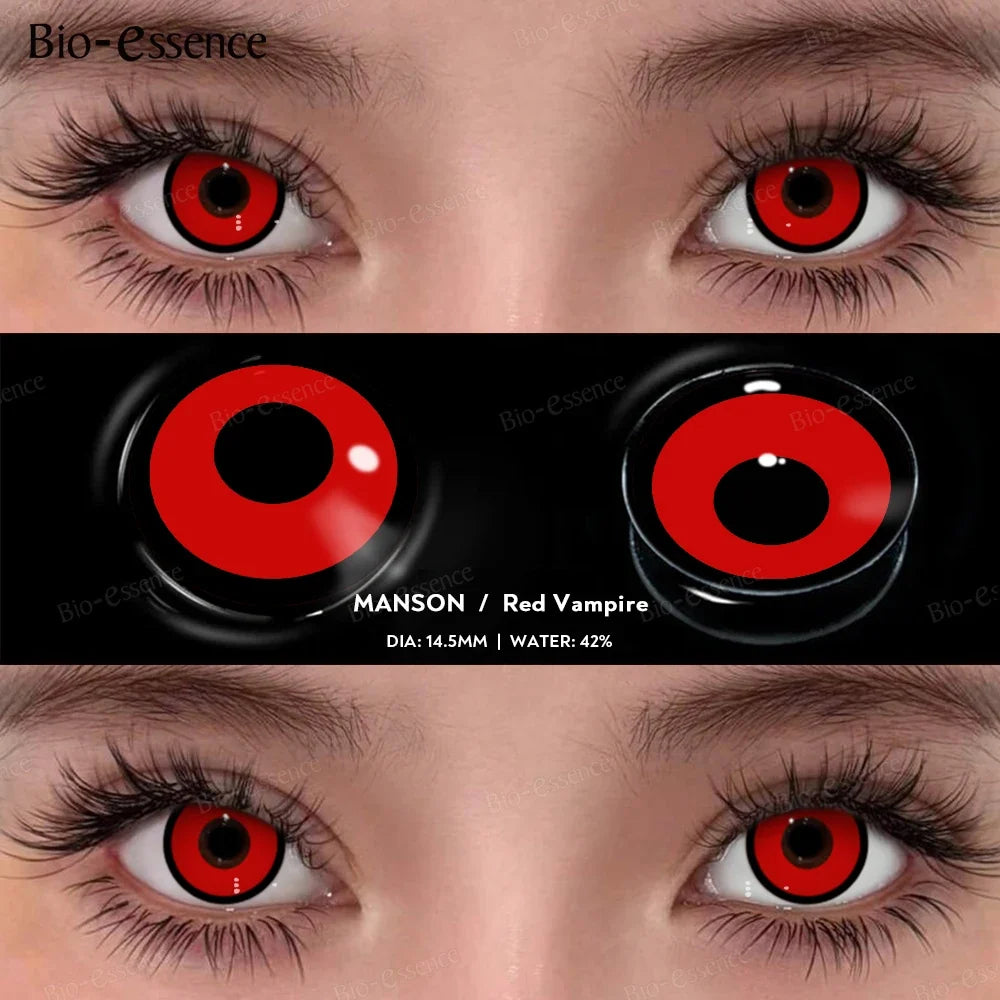 1 Pair Hallowee Contact Lenses for Eyes Cosplay Lenses Anime Lenses Anime Accessories Lenses Black Lenses Pink Lens