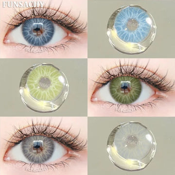 1pair Colorcon Contact Lenses Green Color Lens Natural Brown Eye Contacts Gray Pupils Beautiful Cosmetic Yearly Lenses