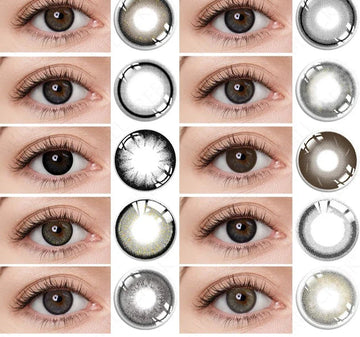 Two Pairs of Large Diameter Black Eye Color Contact Lenses Prescription Myopic Band Diopter Lenses Eye Use Cosmetics Naturally