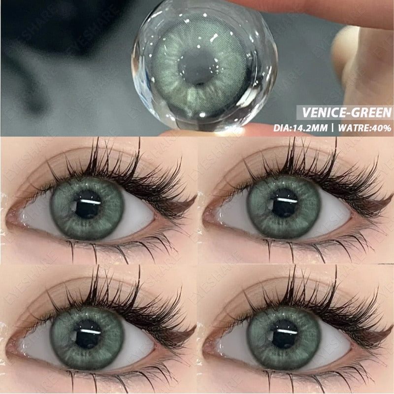 1 Pair New Colored Contact Lenses for Eyes Blue Lenses Big Eye Lenses Brown Lesnes Yearl Eye Contacts Cosmetic Lenses
