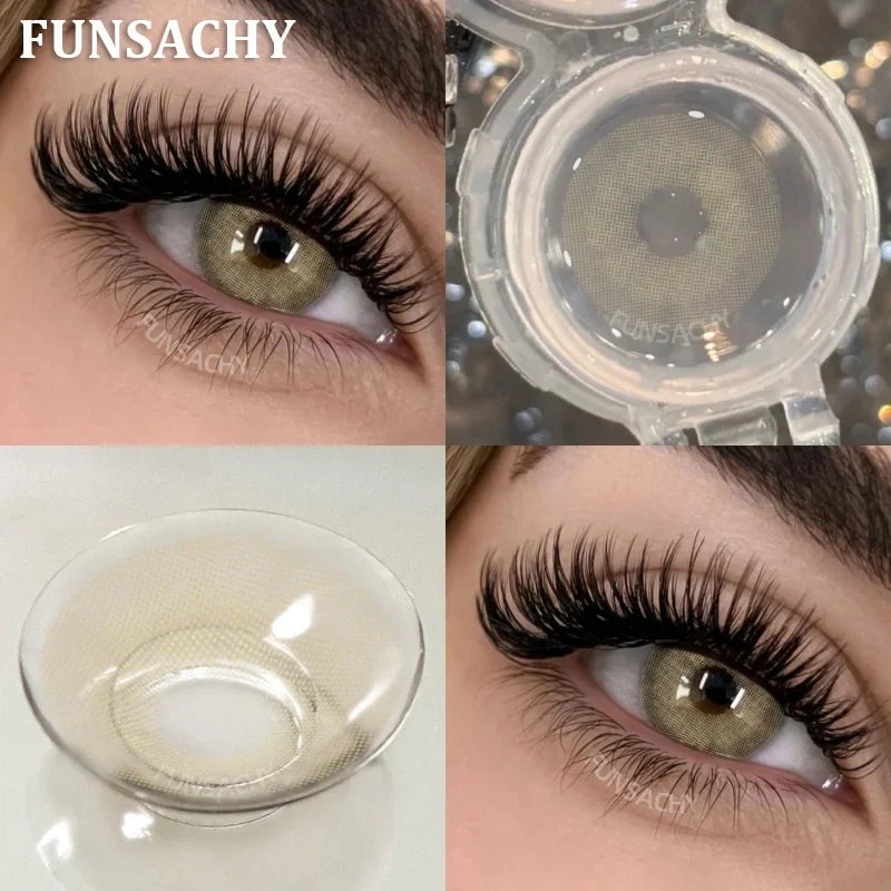 New Contact Lenses Natural Brown Eye Makeup Contacts Grey Color Lens Korean Softlens Yearly Cosmetics for Women