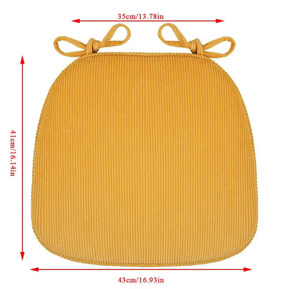 Simple Chair Cushion With Straps Horse Shape Dining Chair Seat Thickened Breathable Cushion Student Horseshoe-shaped Chair Pads