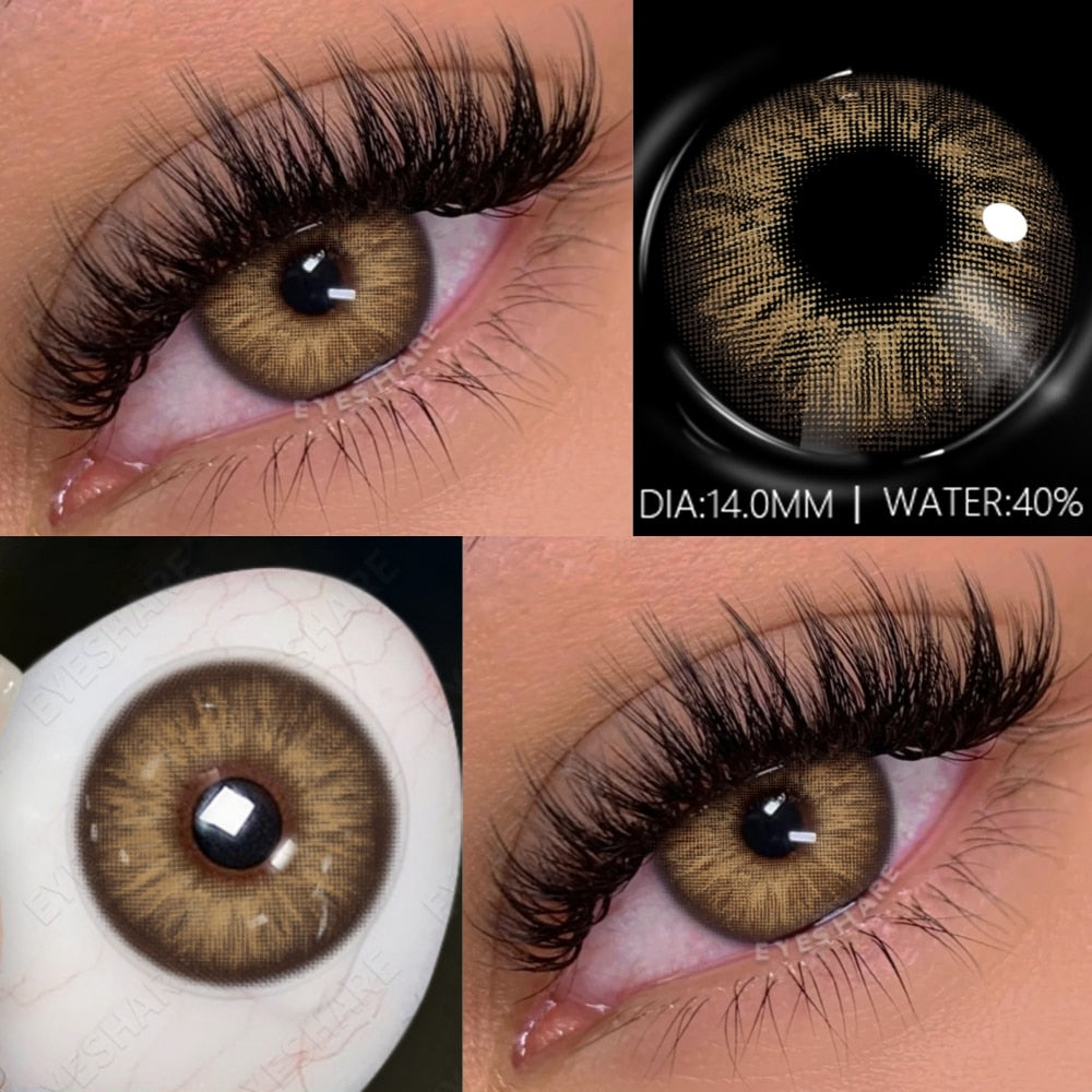 1Pair Brown Eye Lenses Color Contact Lenses for Eyes Lenses with Diopter Myopia Eyes Contacts Lens Fashion Gray Lenses