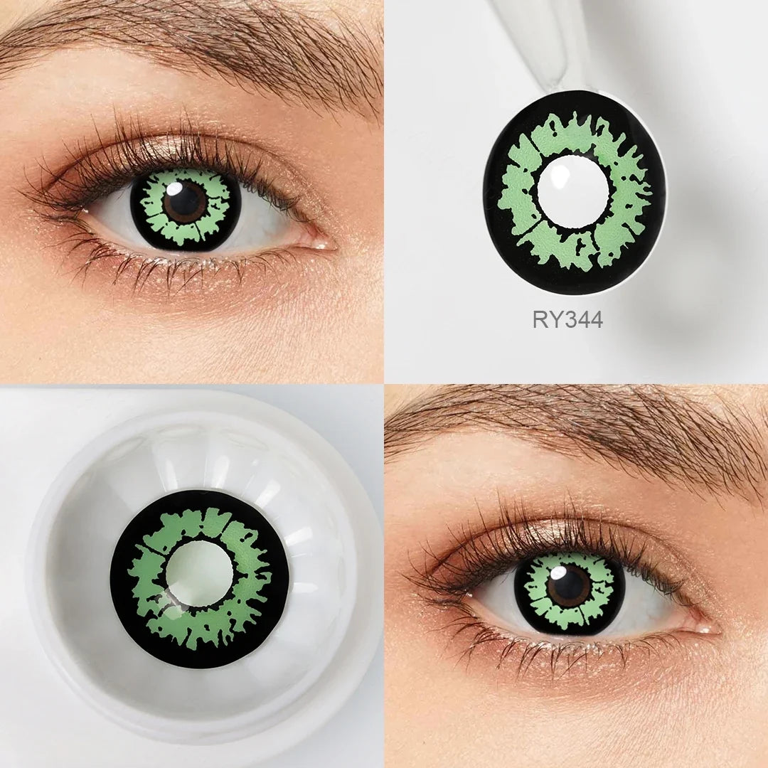 Contact Lenses For Cosplay Contacts Lens Eye Ywllow And Green Contact Lenses Yearly 14.0/14.2mm