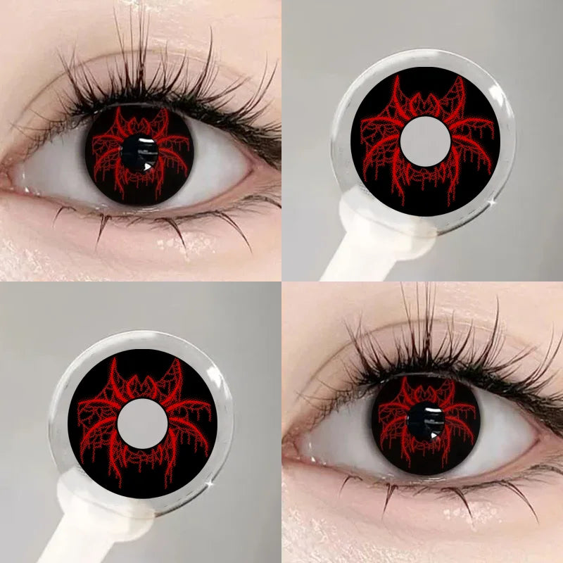2Pcs Halloween Cosplay Color Contact Lenses for Eyes Crazy Red Anime Accessories Yellow Blue Pupilentes Fast Shipping