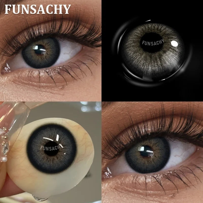 2pcs Brown Contact Lenses for Eyes Beautiful Pupils Yearly Cosmetic Blue Gray Colored Lens Brown Natural Lens Fast Ship