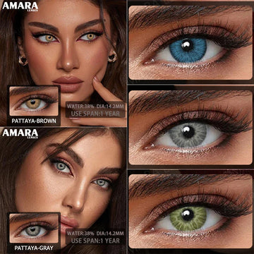 1 pair Colored Contact Lenses Natural Look Green Lenses Gray Contact color Lenses Beauty Pupil Eye Cosmetics Yearly Use