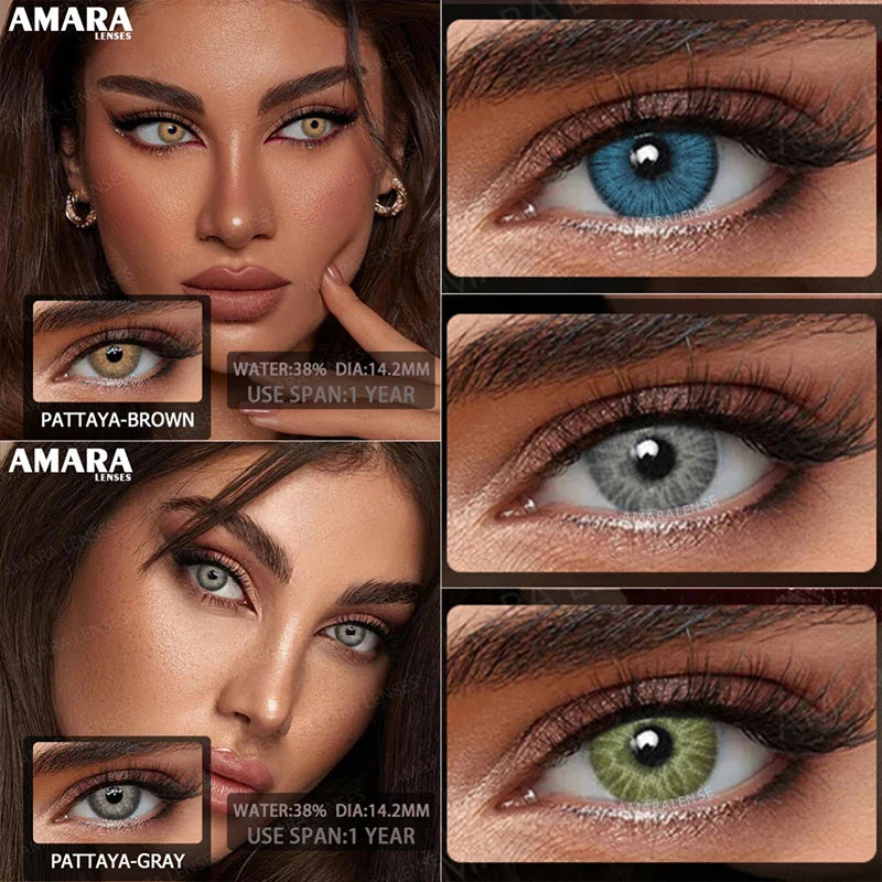 1 pair Colored Contact Lenses Natural Look Green Lenses Gray Contact color Lenses Beauty Pupil Eye Cosmetics Yearly Use