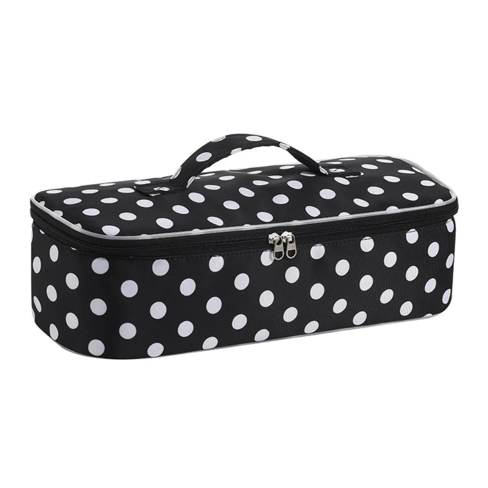 New Polka Dot Hair Dryer Storage Bag with Handle Large Capacity Makeup Bag Dustproof Portable Curler Storage Bag For Travel