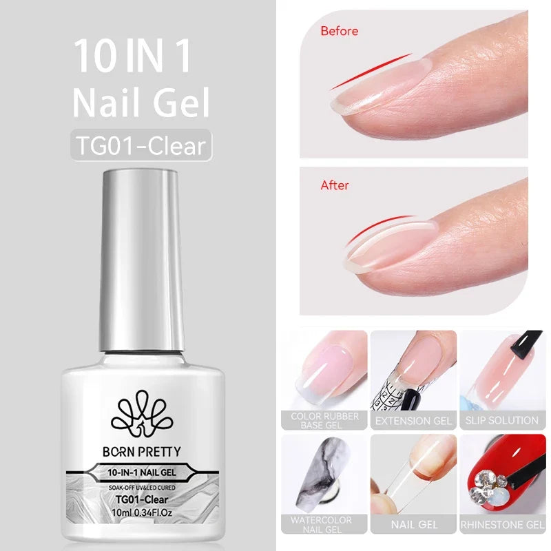 BORN PRETTY 10ml Black Glass Cat Magnetic Gel Nail Polish Ultra Shine Gold Silver Glitter Soak Off UV LED Gel Nail Art Varnish