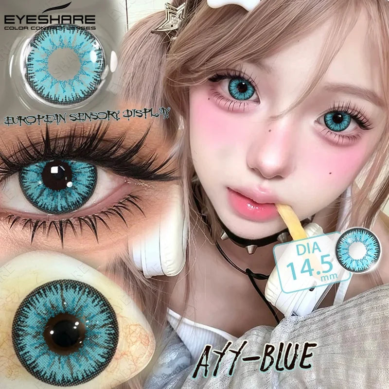 1 Pair Cosplay Colored Contact Lenses Red Lenses Halloween Blue Beauty Makeup Eyes Lenses Anime Purple Eyes Contacts