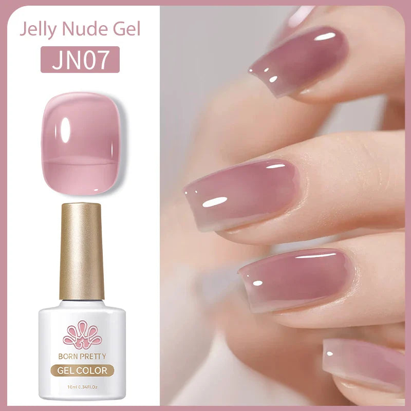 Transparen Gel Nail Polish Pink Jelly Nude Semi Transparent French Nail Camouflage UV Gel Varnish Soak Off Nail Art