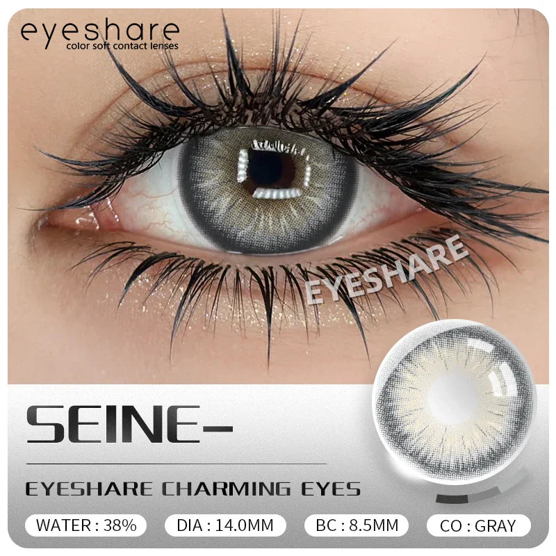 2Pcs Colored Contact Lenses for Eyes Natural Blue Eyes Lenses Gray Pupils High Quality Green Contacts Yearly Disposable