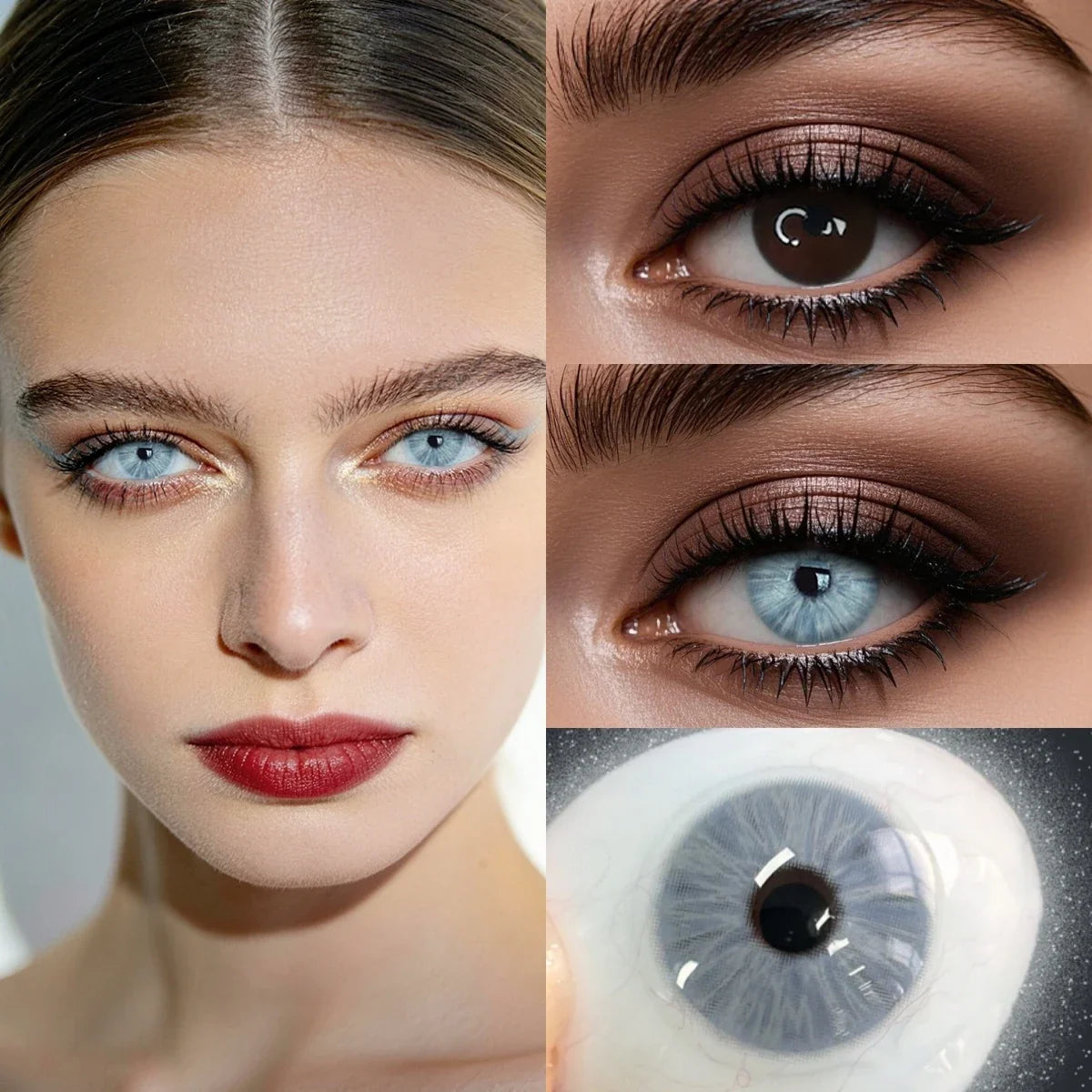Metcolor Blue Colored Contacts 2Pcs Half-Year Small Pupil Prescription Soft Cosmetic Lenses