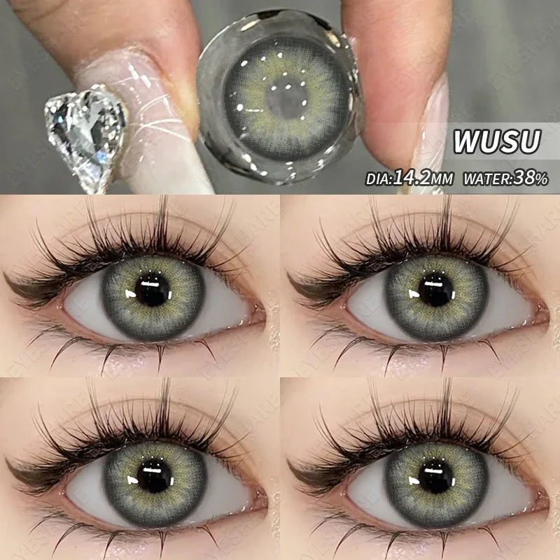 1pair Colored Contact Lenses Yearly Natural Look Brown Lenses Gray Contacts Blue Lenses Fast Delivery Green Eye Lenses
