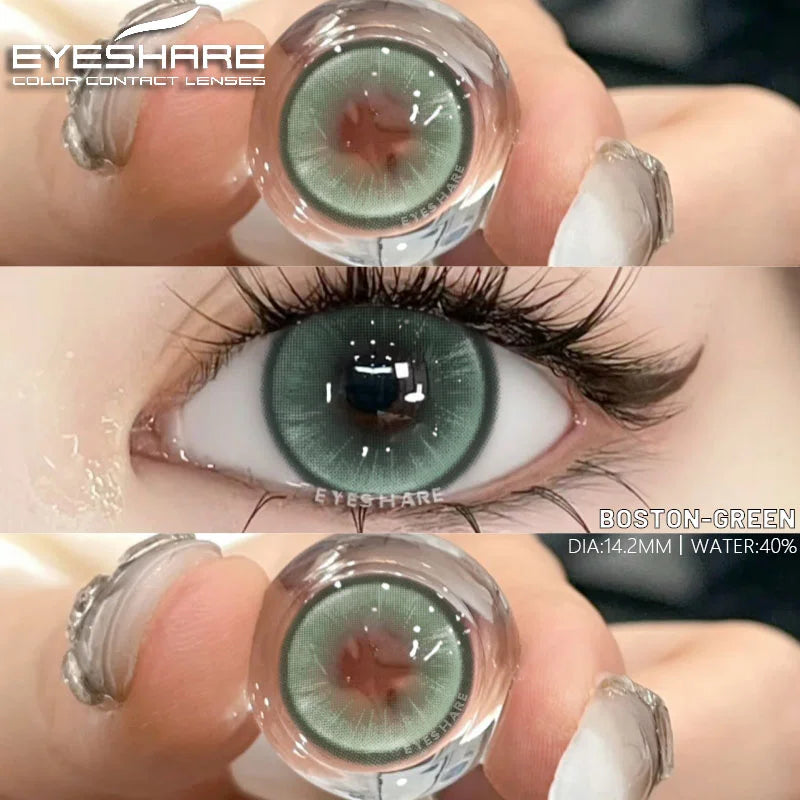 Ikeehome  2pcs Colorful Contact Lenses for Eyes Brown Lenses Colorcon Lenses Beauty Gray Eye Contacts Lens Yearly Blue Lenses