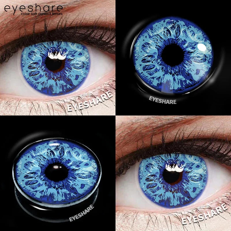 1pair Halloween Colored Contact Lenses Cosplay White Crazy Contact Lenses Anime Red Eye Lenses Blue Makeup Contact Lens