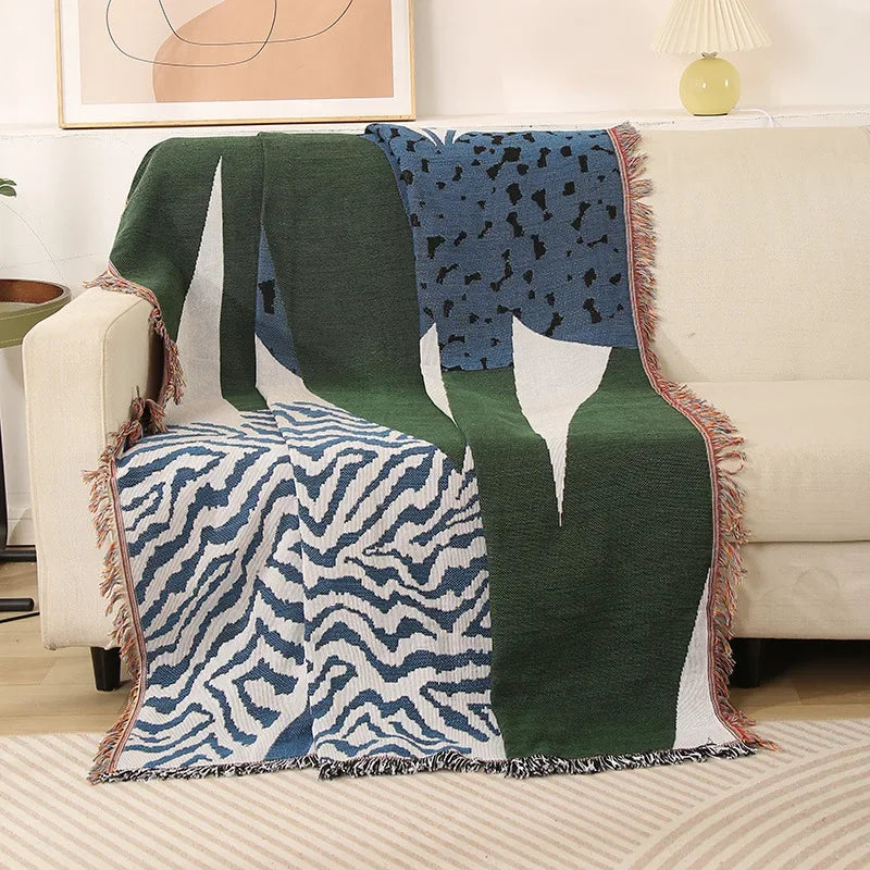 Yarn Dyed Woven Throw Blanket Sofa Cover Jacquard Bed Blankets Funky Beach Picnic Blanket Ins Wall Tapestry Home Decor