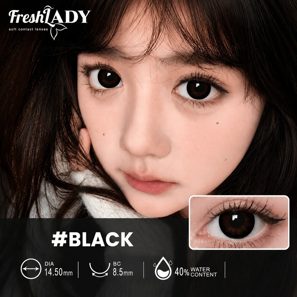 1 Pair Black Colored Contact Lenses Natural Brown Eyes Lenses Yearly Beautiful Pupils Cosmetic Lenses