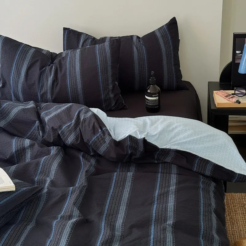3/4Pcs Bedding Set Leopard Print Bed Sheet Duvet Cover Pillowcase Beddings Sets Full Double Four-Season Muslin Three-Piece Set
