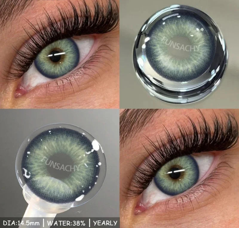 1 Pair Blue Eye Lenses Korean Natural Contact Softlens Color Eye Makeup Contacts Gray Beautiful Pupil Yearly Cosmetics