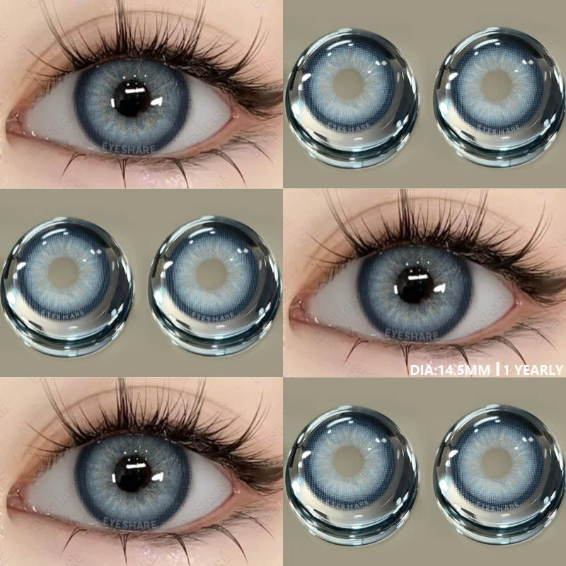 1Pair Color Contact Lenses for Eyes Natural Brown Lenses Fashion Blue Lenses Green Eye Contacts Yearly Use Eye Lens