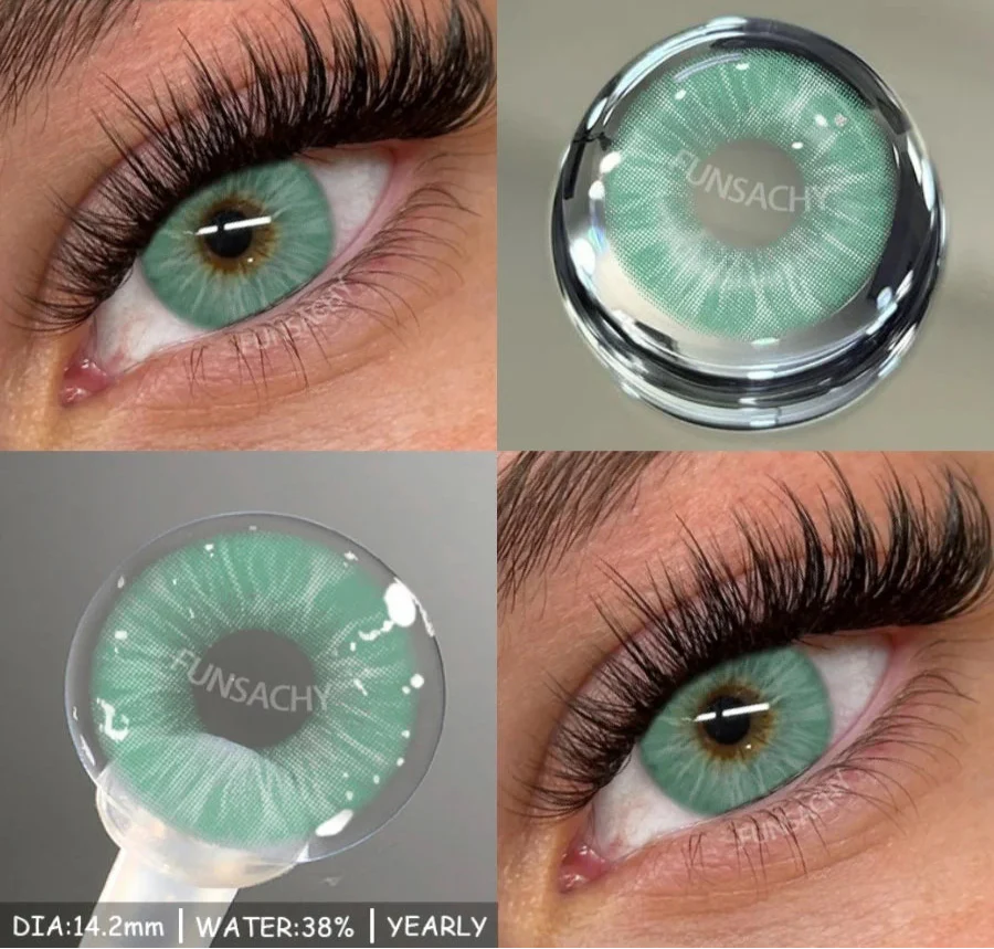 1 Pair Blue Eye Lenses Korean Natural Contact Softlens Color Eye Makeup Contacts Gray Beautiful Pupil Yearly Cosmetics
