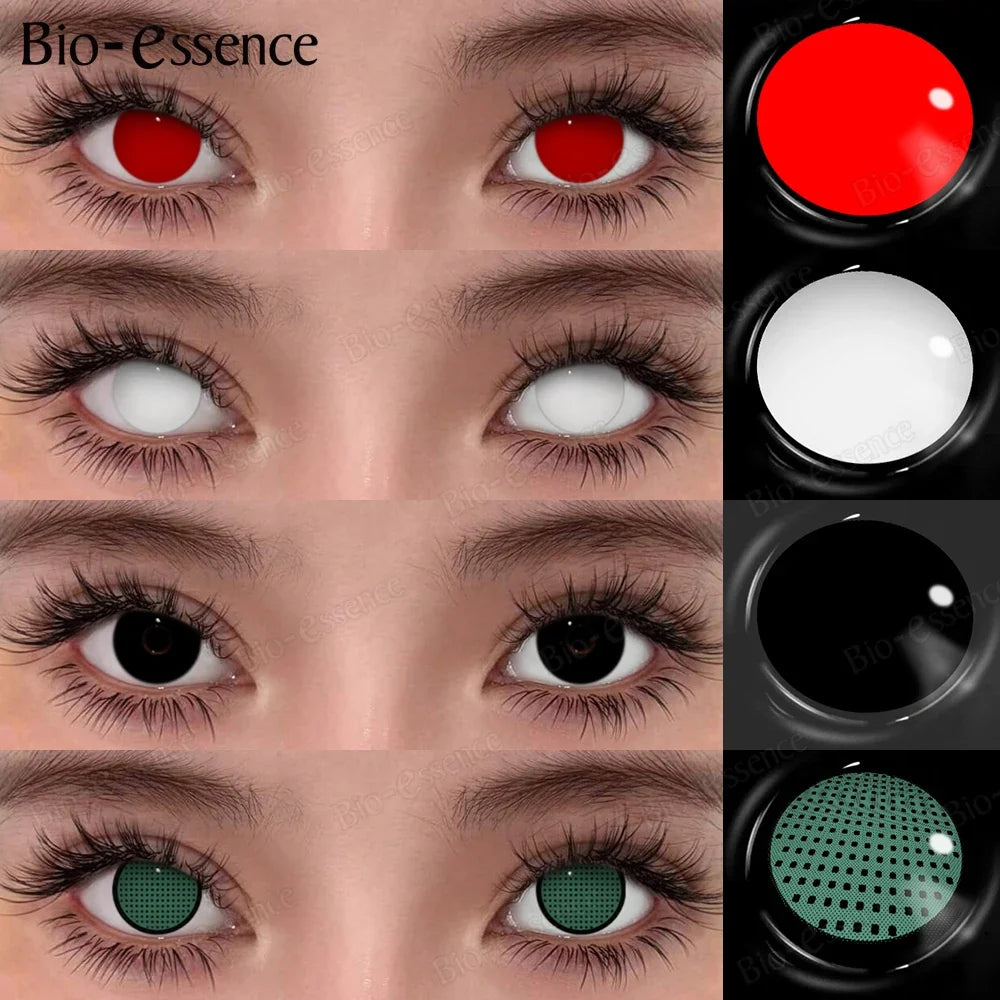 1 Pair Hallowee Contact Lenses for Eyes Cosplay Lenses Anime Lenses Anime Accessories Lenses Black Lenses Pink Lens