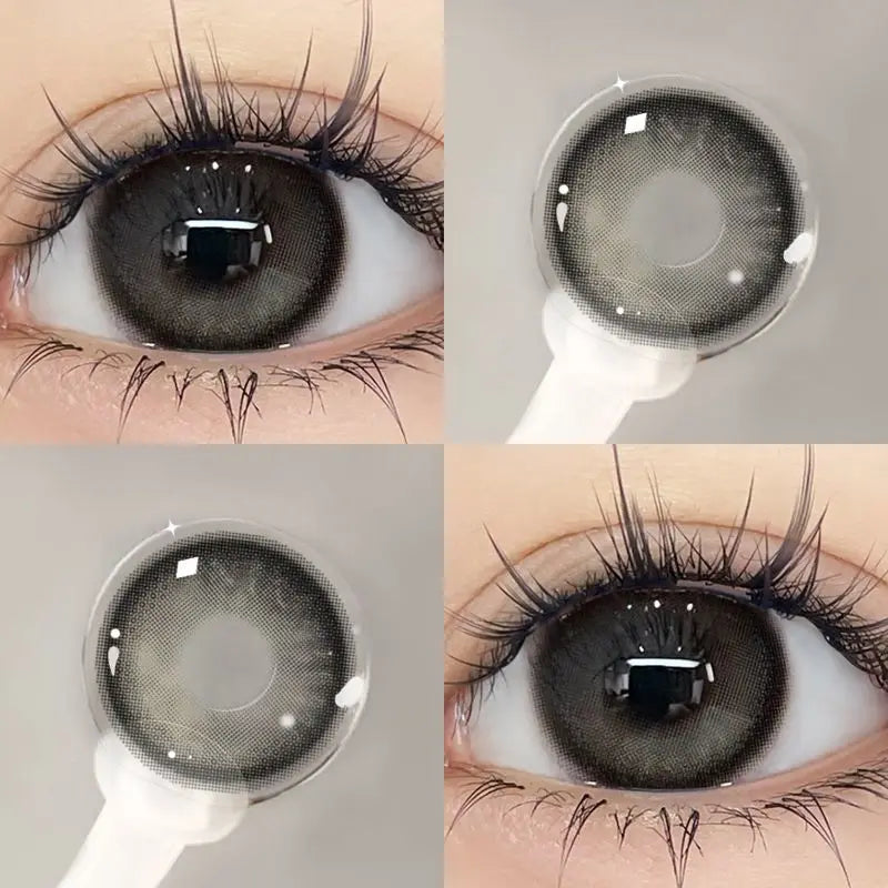 2pcs Korean Lenses Colored Contact Lenses for Eyes Grey Natural Prescription Myopia Soft Beauty Pupils
