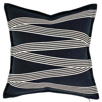 American Luxury Cotton Cushion Cover Geometric Striped Black Thickened Sofa Throw Pillow Cover Decorative Living Room Home Decor