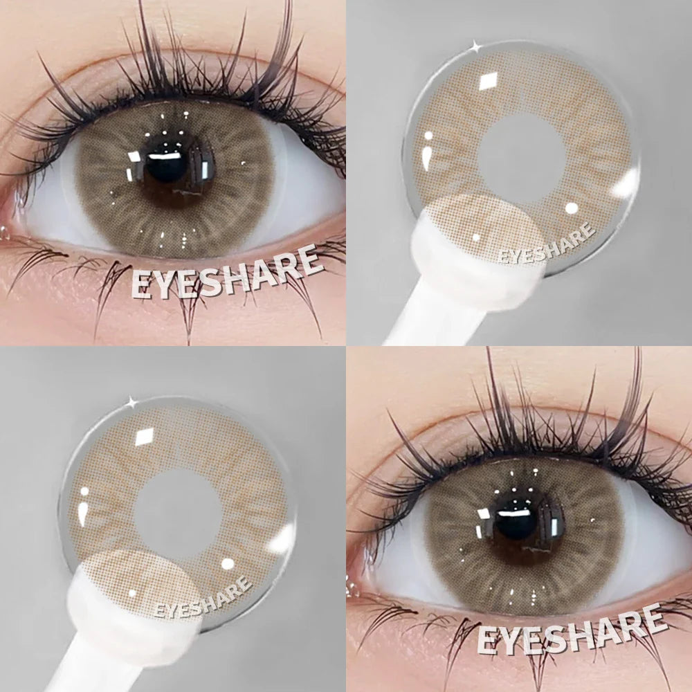 2pcs Blue Color Contact Lenses Natural Gray Eye Lens Beautiful Pupils Yearly Fashion Brown Softlens Cosmetics