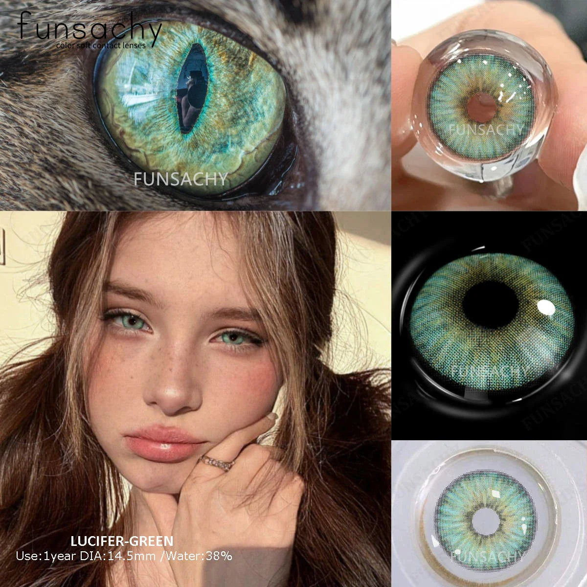 1 Pair Big Eyes Colored Contact Lenses Natural Brown Eyes Lens Gray Pupils Eyes Makeup Korean Style Contact Yearly Use