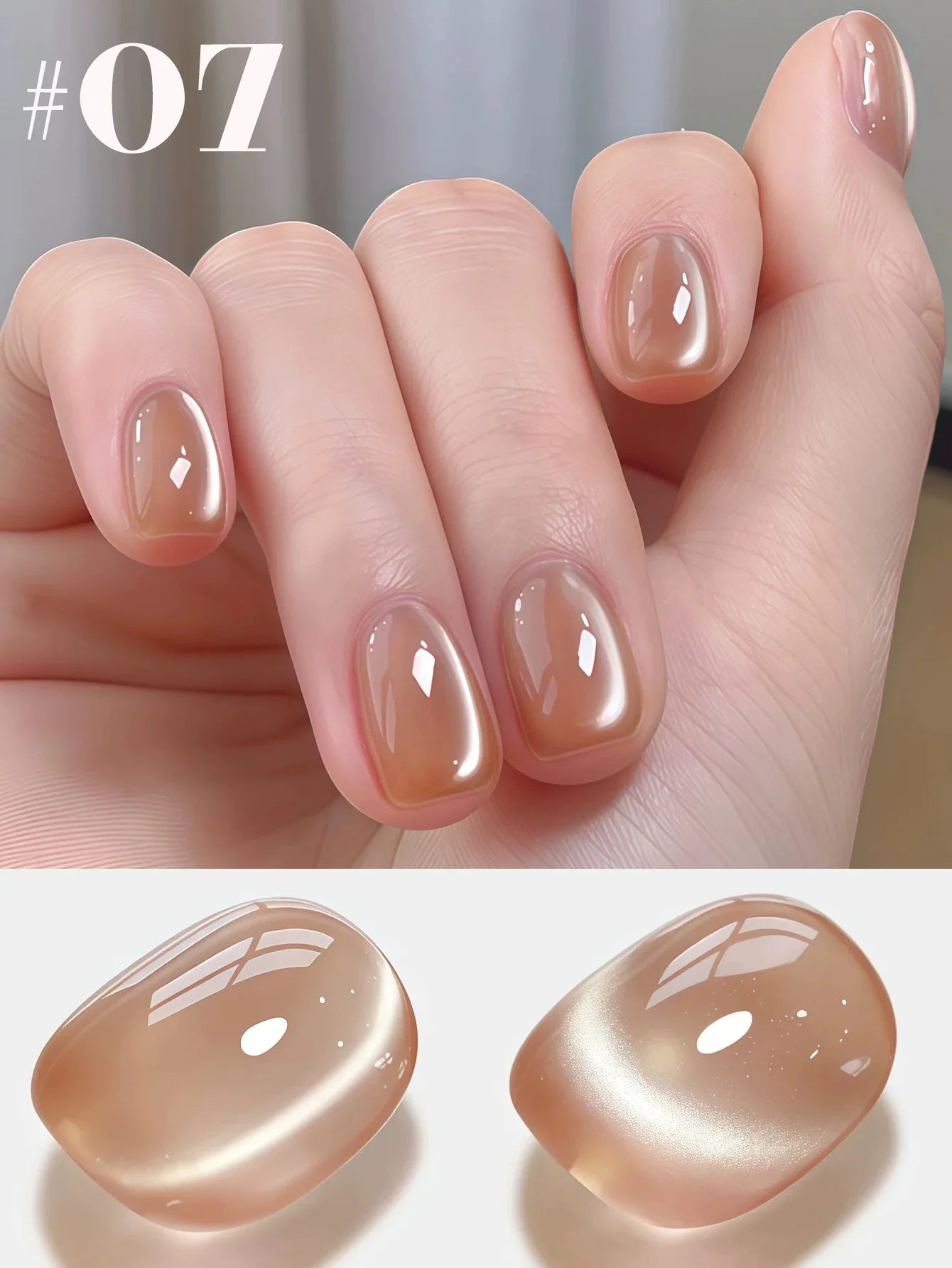 12ml 1-16pcs Autumn Nails New Clear Pink Glass Bead Moonlight Magnet Cat Eye Gel Nail Polish Whitening Nail Supplies