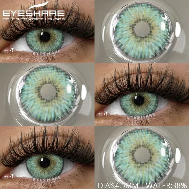 1 Pair Natural Colored Contact Lenses with Prescription Myopia Lenses Green Contacts Fashion Brown Lenses Gray Pupils