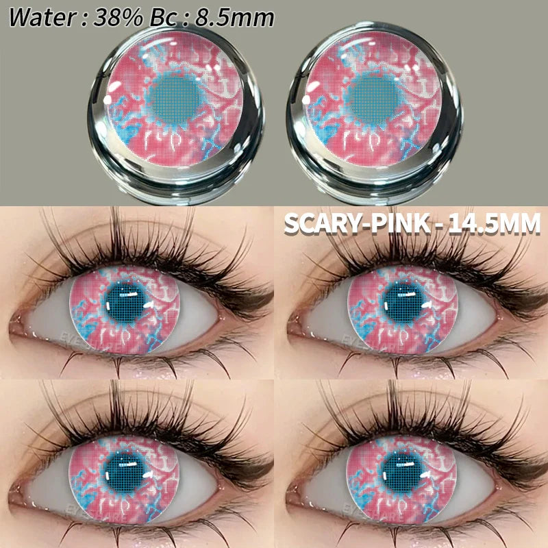 Colored Contact Lenses 2pcs Purple Contact Lenses Anime Cosplay Contact Eye Lenses Halloween Beauty Makeup Color Lens