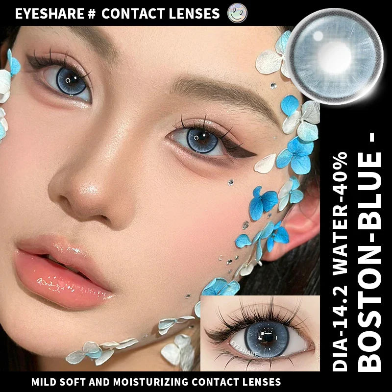 Color Contact Lenses for Eyes Korean 1 Pair Fashion Lenses Brown Colorcon Colored Lenses Blue Eye Contacts Gray Pupils