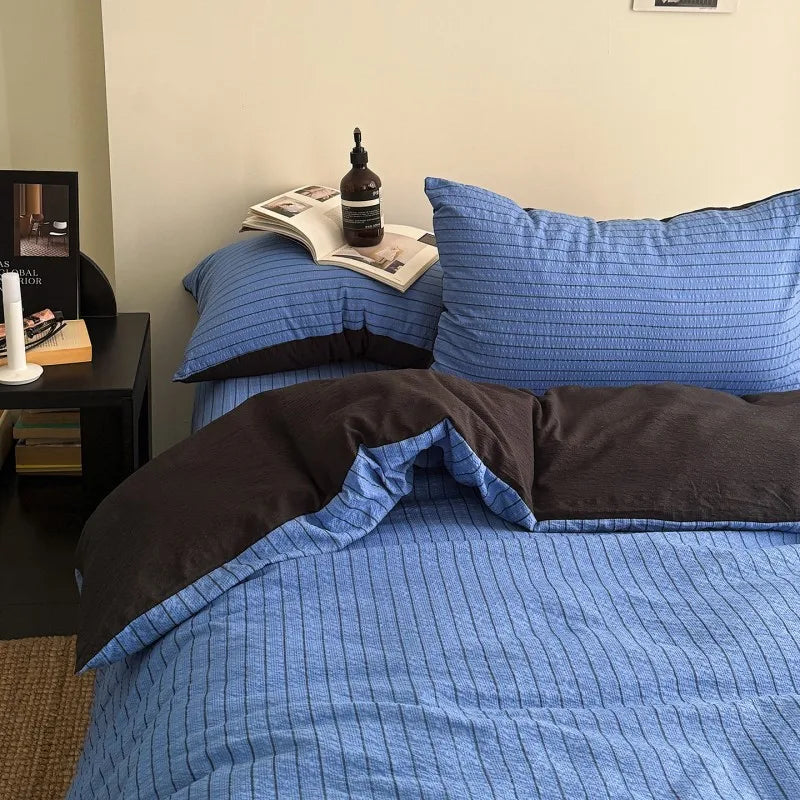 3/4Pcs Bedding Set Leopard Print Bed Sheet Duvet Cover Pillowcase Beddings Sets Full Double Four-Season Muslin Three-Piece Set