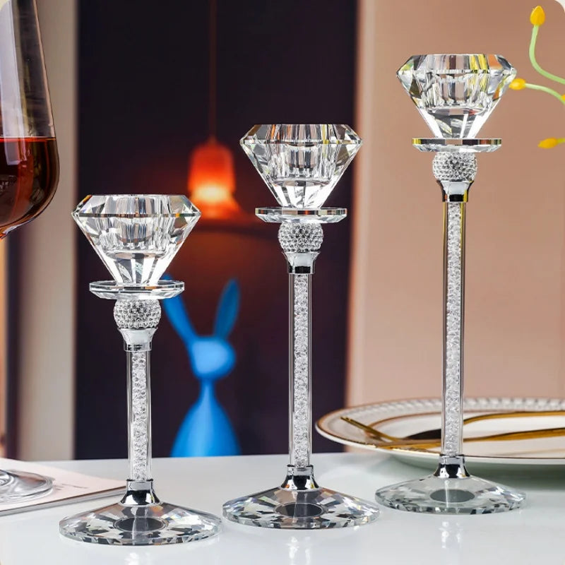 Glass Candle Holders For Wedding Christmas Festival Centerpiece Dinning Table Romantic Decoration Hotel Bar Home Candlestick