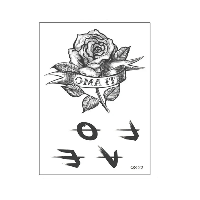 1pcs Hand Flower Rose Fake Tattoo Stickers Waterproof Temporary Tatto Body Art for Girl Women Men