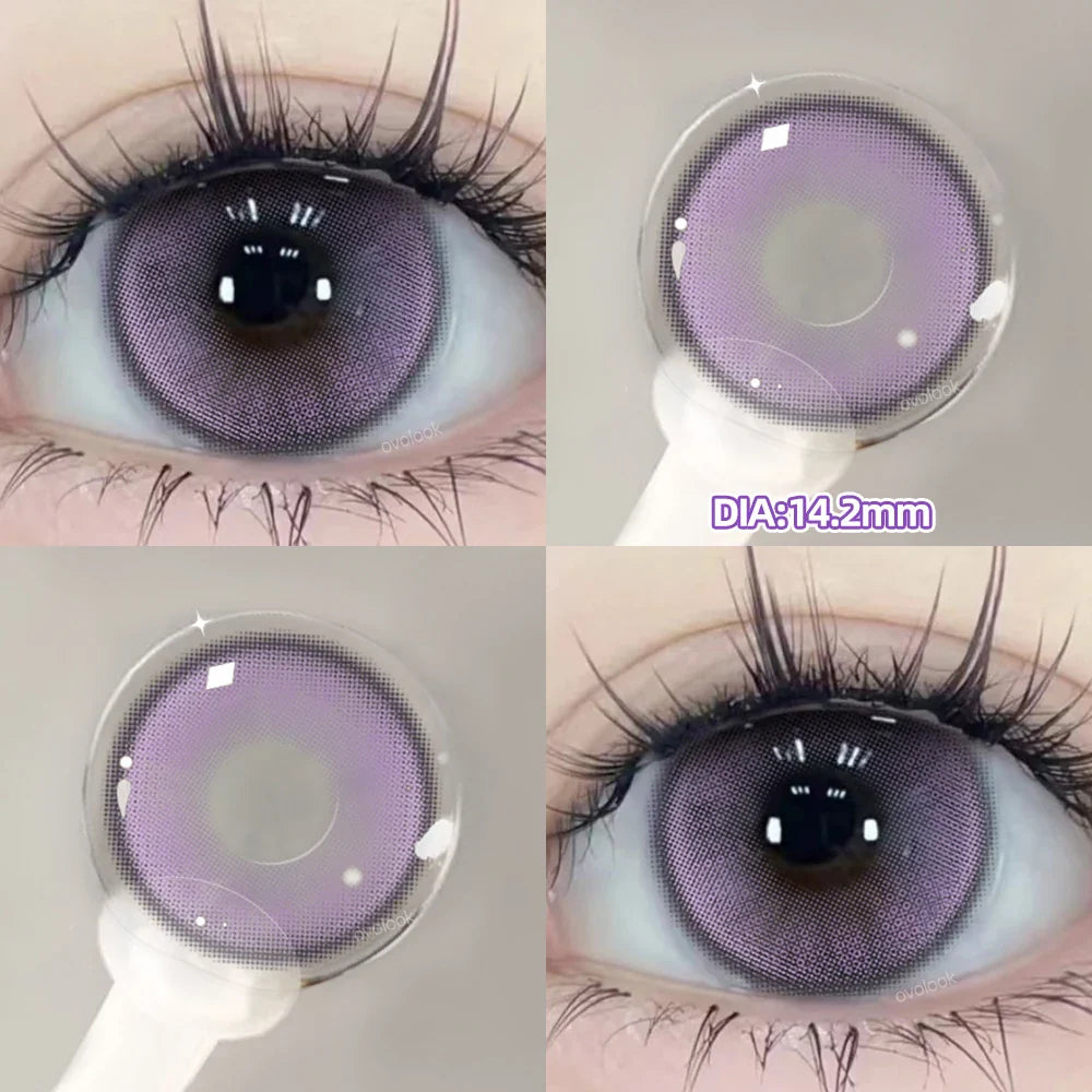 1 Pair Myopia Prescription Colored Contact Lenses Fashion Lens Beauty Pupils Blue Eye Color Lenses Purple Eye Lenses