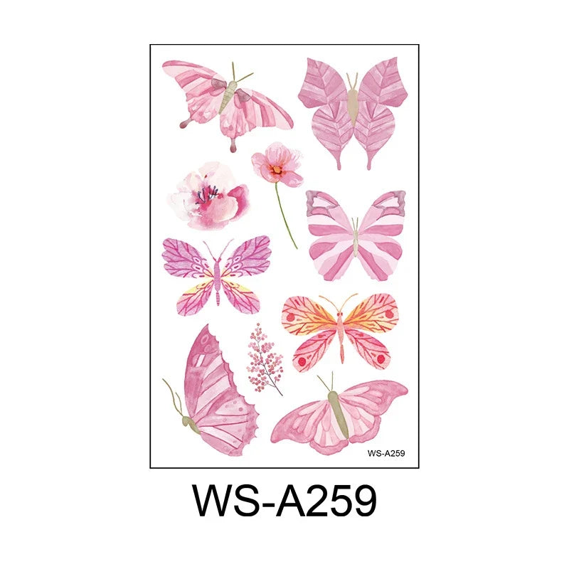 Butterfly Skin Tattoo Sticker False Tattoo Temporary Body Arm Face Makeup Tattoo Removable Butterfly Pattern Sticker for Childre