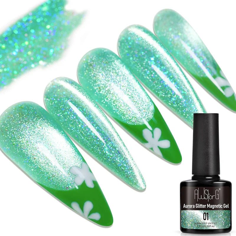 7.5ml Golden Gradient Cat Eye Nail Polish Gel Phototherapeutic Gel Soak Off Nail Magnetic Gel Polish Nail Art DlY