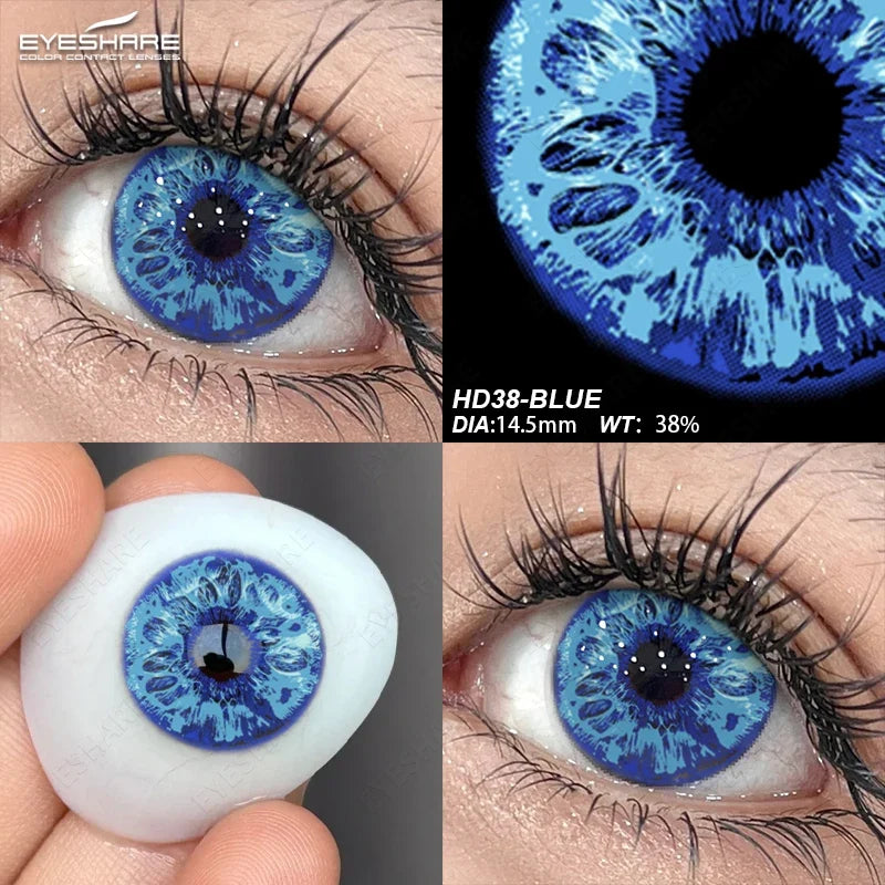 1 Pair Colored Contact Lenses for Eyes Cosplay White Lenses Black Eye Anime Lenses Halloween Cosmetic Cosplay Lenses