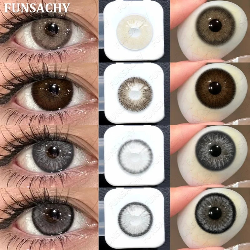 2PCS Brown Series Soft Contact Lenses for Eyes Yearly Wear Natural Daily Makeup Colored Eye Lenses Women Cosmetics Lens